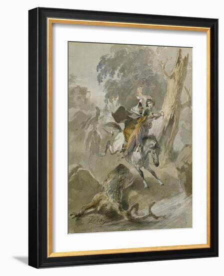 The Kidnap (From the Series Scènes Du Caucas)-Mihály Zichy-Framed Giclee Print