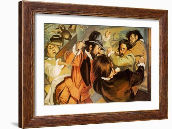 The Killing of the Poet, Christopher Marlowe-Mcbride-Framed Giclee Print