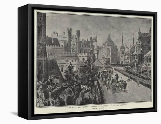 The King and Queen Leaving the Abbey after the Service-Frederic De Haenen-Framed Premier Image Canvas