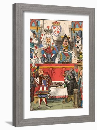 'The King and Queen of Hearts in Court', 1889-John Tenniel-Framed Giclee Print