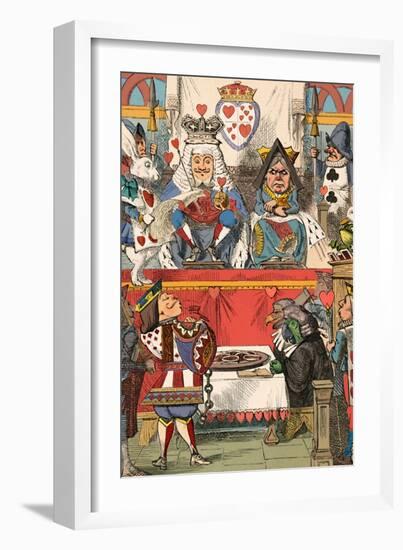 'The King and Queen of Hearts in Court', 1889-John Tenniel-Framed Giclee Print