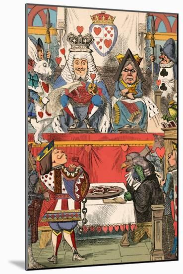 'The King and Queen of Hearts in Court', 1889-John Tenniel-Mounted Giclee Print