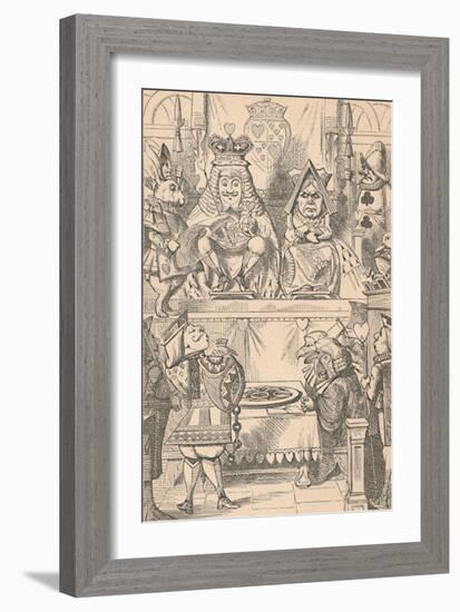 'The King and Queen of Hearts in Court', 1889-John Tenniel-Framed Giclee Print