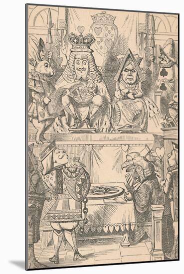 'The King and Queen of Hearts in Court', 1889-John Tenniel-Mounted Giclee Print