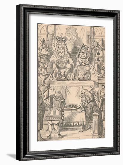 'The King and Queen of Hearts in Court', 1889-John Tenniel-Framed Giclee Print