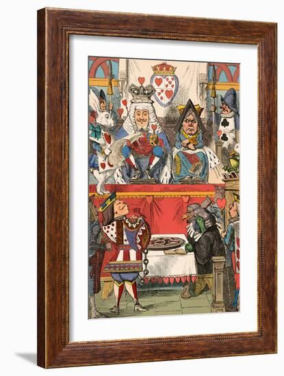 'The King and Queen of Hearts in Court', 1889-John Tenniel-Framed Giclee Print