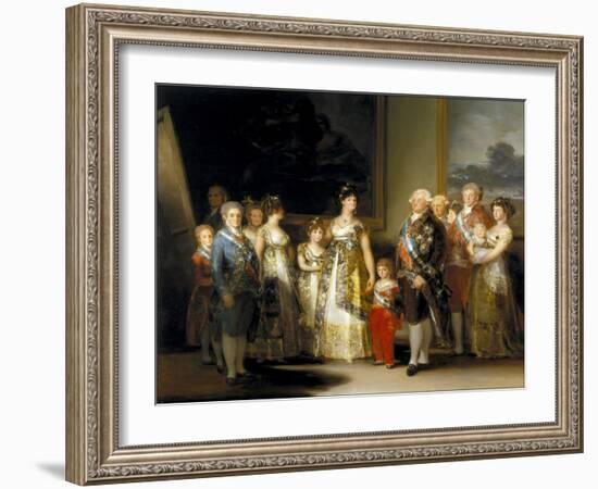 The King and Queen of Spain, Charles IV and Maria Luisa, with Their Family, 1800-Francisco de Goya-Framed Giclee Print