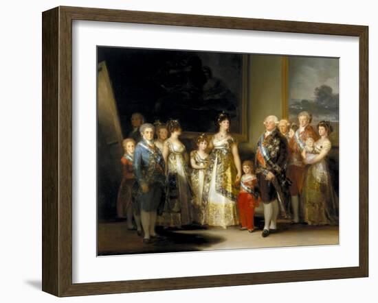 The King and Queen of Spain, Charles IV and Maria Luisa, with Their Family, 1800-Francisco de Goya-Framed Giclee Print