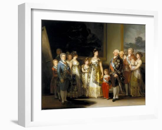 The King and Queen of Spain, Charles IV and Maria Luisa, with Their Family, 1800-Francisco de Goya-Framed Giclee Print