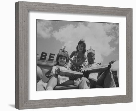 The King and Queen of the Watermelon Eating Contest-Joe Scherschel-Framed Photographic Print