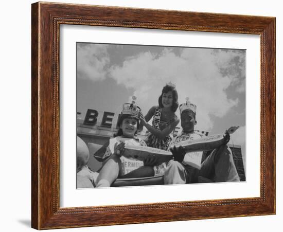 The King and Queen of the Watermelon Eating Contest-Joe Scherschel-Framed Photographic Print