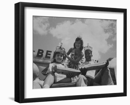 The King and Queen of the Watermelon Eating Contest-Joe Scherschel-Framed Photographic Print