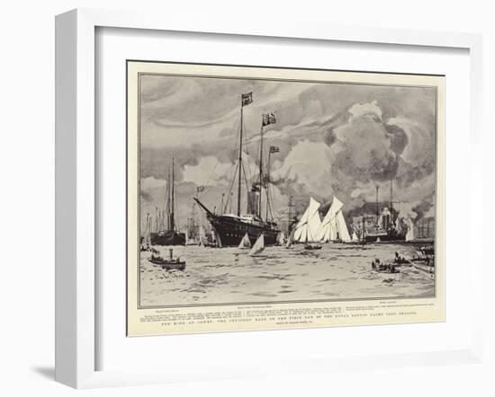 The King at Cowes, the Cruisers' Race on the First Day of the Royal London Yacht Club Regatta-Charles Edward Dixon-Framed Giclee Print