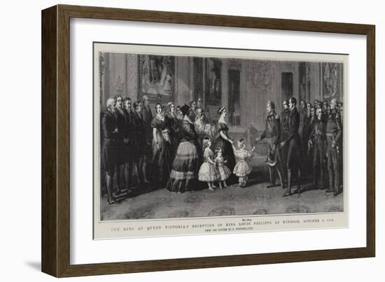 The King at Queen Victoria's Reception of King Louis Philippe at Windsor, 8 October 1844-Franz Xaver Winterhalter-Framed Giclee Print