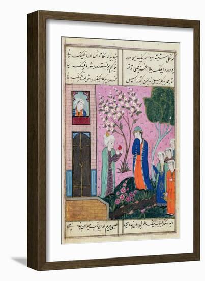 The King Bids Farewell', Poem from the Shiraz Region, C.1470-90-Persian School-Framed Giclee Print