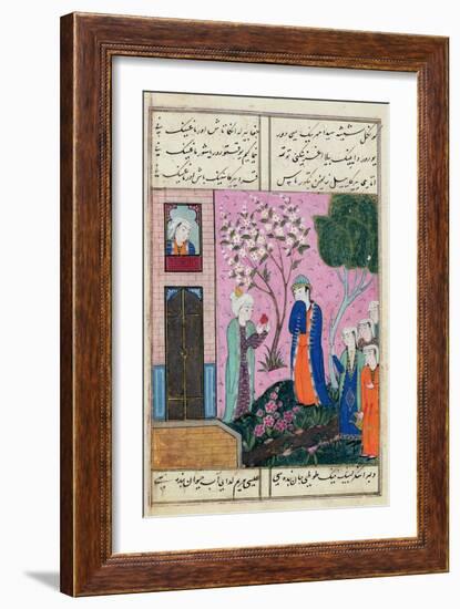 The King Bids Farewell', Poem from the Shiraz Region, C.1470-90-Persian School-Framed Giclee Print