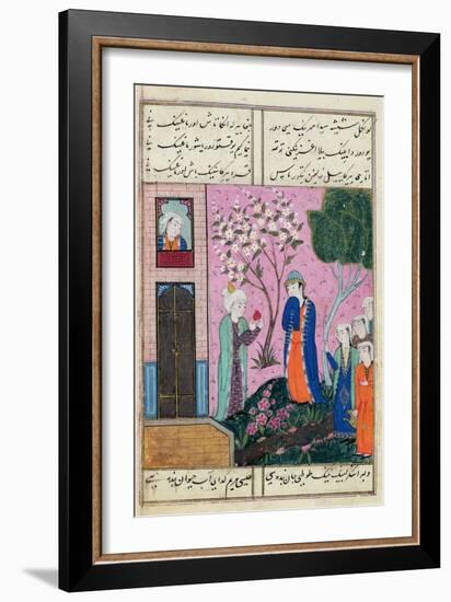 The King Bids Farewell', Poem from the Shiraz Region, C.1470-90-Persian School-Framed Giclee Print