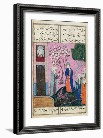 The King Bids Farewell', Poem from the Shiraz Region, C.1470-90-Persian School-Framed Giclee Print