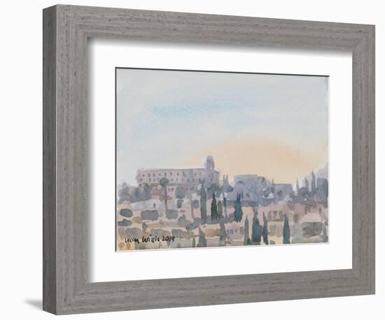 The King David Hotel, Sunset, Jerusalem, 2019 (W/C on Paper)-Lucy Willis-Framed Giclee Print