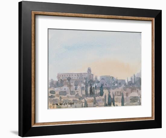 The King David Hotel, Sunset, Jerusalem, 2019 (W/C on Paper)-Lucy Willis-Framed Giclee Print