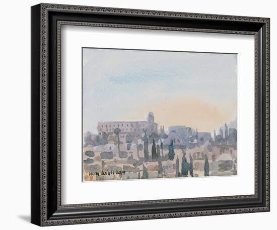 The King David Hotel, Sunset, Jerusalem, 2019 (W/C on Paper)-Lucy Willis-Framed Giclee Print