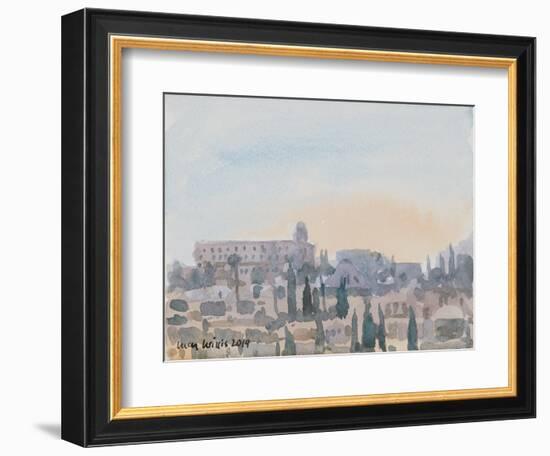 The King David Hotel, Sunset, Jerusalem, 2019 (W/C on Paper)-Lucy Willis-Framed Giclee Print