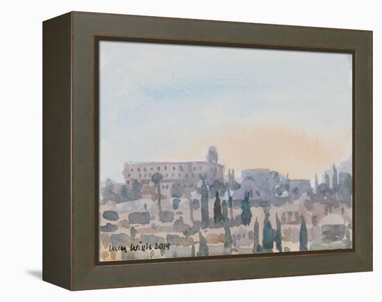 The King David Hotel, Sunset, Jerusalem, 2019 (W/C on Paper)-Lucy Willis-Framed Premier Image Canvas