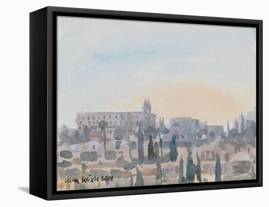 The King David Hotel, Sunset, Jerusalem, 2019 (W/C on Paper)-Lucy Willis-Framed Premier Image Canvas