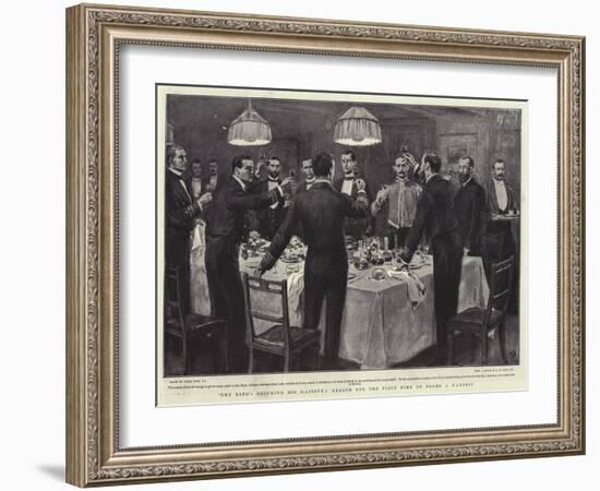 The King, Drinking His Majesty's Health for the First Time on Board a Warship-Frank Dadd-Framed Giclee Print