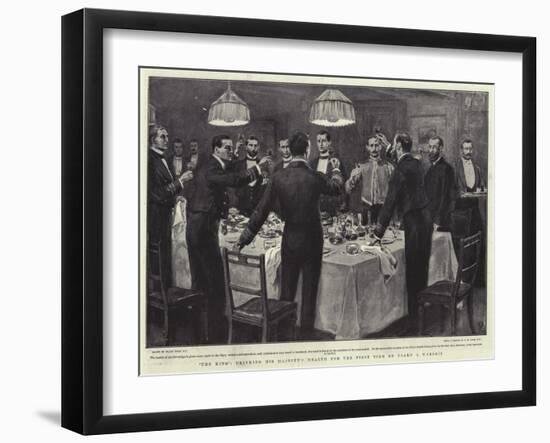 The King, Drinking His Majesty's Health for the First Time on Board a Warship-Frank Dadd-Framed Giclee Print