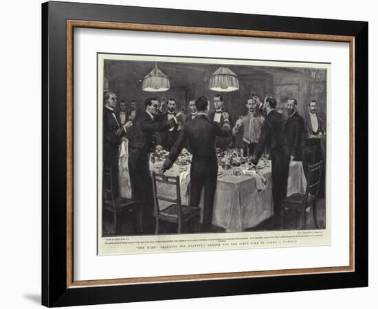 The King, Drinking His Majesty's Health for the First Time on Board a Warship-Frank Dadd-Framed Giclee Print