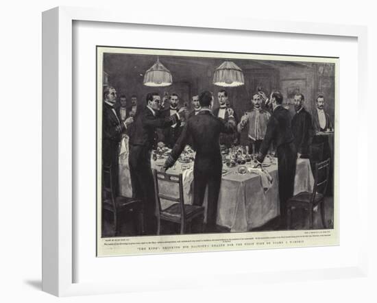 The King, Drinking His Majesty's Health for the First Time on Board a Warship-Frank Dadd-Framed Giclee Print