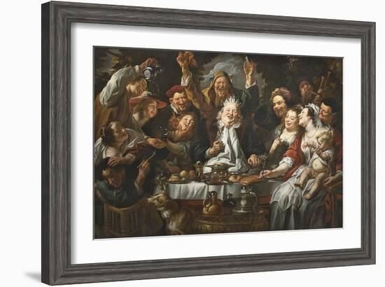 The King Drinks a Twelfth Night Feast, C.1645-Jacob Jordaens-Framed Giclee Print