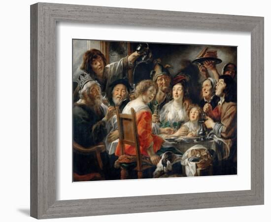 The King Drinks, or Family Meal on the Feast of Epiphany-Jacob Jordaens-Framed Giclee Print