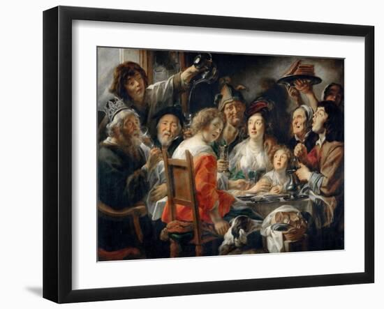 The King Drinks, or Family Meal on the Feast of Epiphany-Jacob Jordaens-Framed Giclee Print