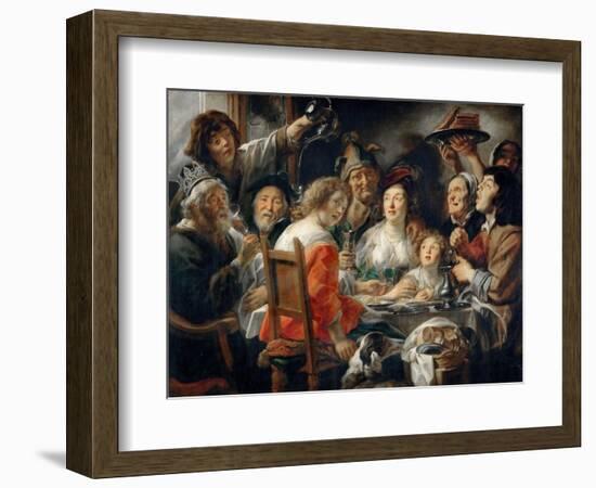 The King Drinks, or Family Meal on the Feast of Epiphany-Jacob Jordaens-Framed Giclee Print