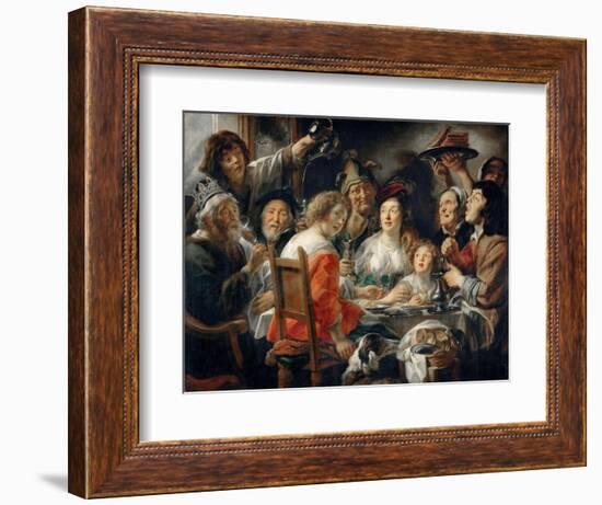 The King Drinks, or Family Meal on the Feast of Epiphany-Jacob Jordaens-Framed Giclee Print