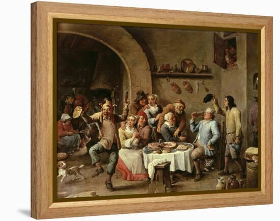 The King Drinks, Part of Flemish Festival-David Teniers the Younger-Framed Premier Image Canvas