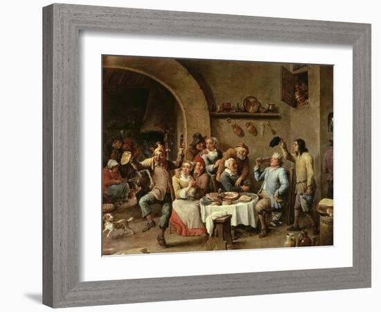 The King Drinks, Part of Flemish Festival-David Teniers the Younger-Framed Giclee Print