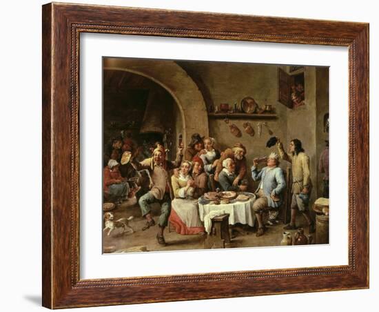 The King Drinks, Part of Flemish Festival-David Teniers the Younger-Framed Giclee Print