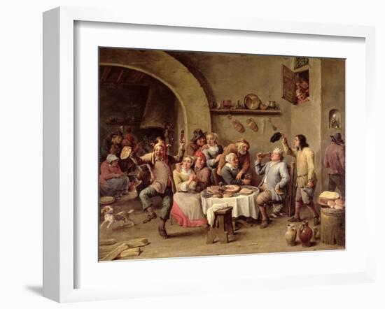 The King Drinks-David Teniers the Younger-Framed Giclee Print