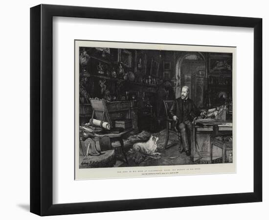 The King in His Home at Marlborough House, His Majesty in His Study-Sydney Prior Hall-Framed Giclee Print