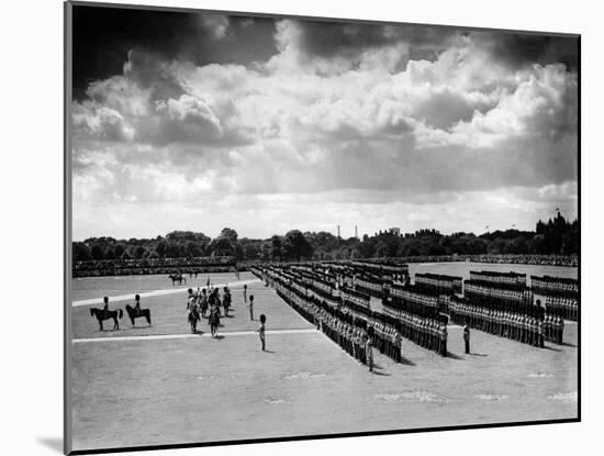 The King Inspecting the Guards in Hyde Park, 1935-Staff-Mounted Photographic Print