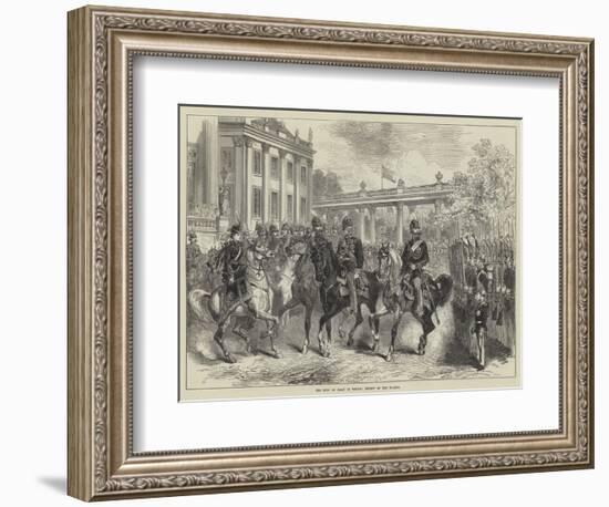 The King of Italy in Berlin, Review of the Guards-null-Framed Giclee Print