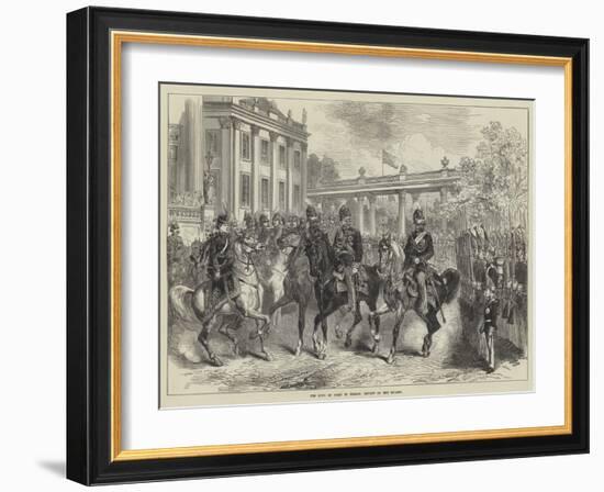 The King of Italy in Berlin, Review of the Guards-null-Framed Giclee Print