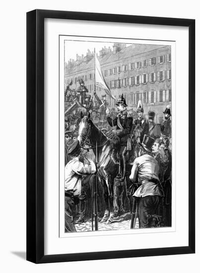 The King of Prussia Addressing the Berliners, 1848-William Barnes Wollen-Framed Giclee Print