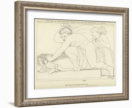 The King of the Lestrigens Seizing One of the Companions of Ulysses-John Flaxman-Framed Giclee Print