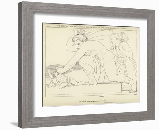 The King of the Lestrigens Seizing One of the Companions of Ulysses-John Flaxman-Framed Giclee Print