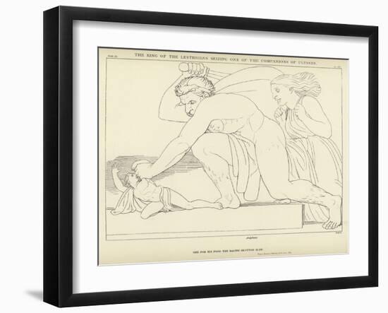 The King of the Lestrigens Seizing One of the Companions of Ulysses-John Flaxman-Framed Giclee Print