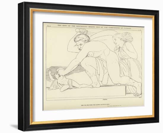 The King of the Lestrigens Seizing One of the Companions of Ulysses-John Flaxman-Framed Giclee Print